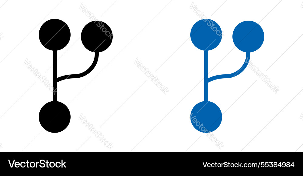 Code branch icons pack in black and colored Code branch icons pack in black and colored vector image