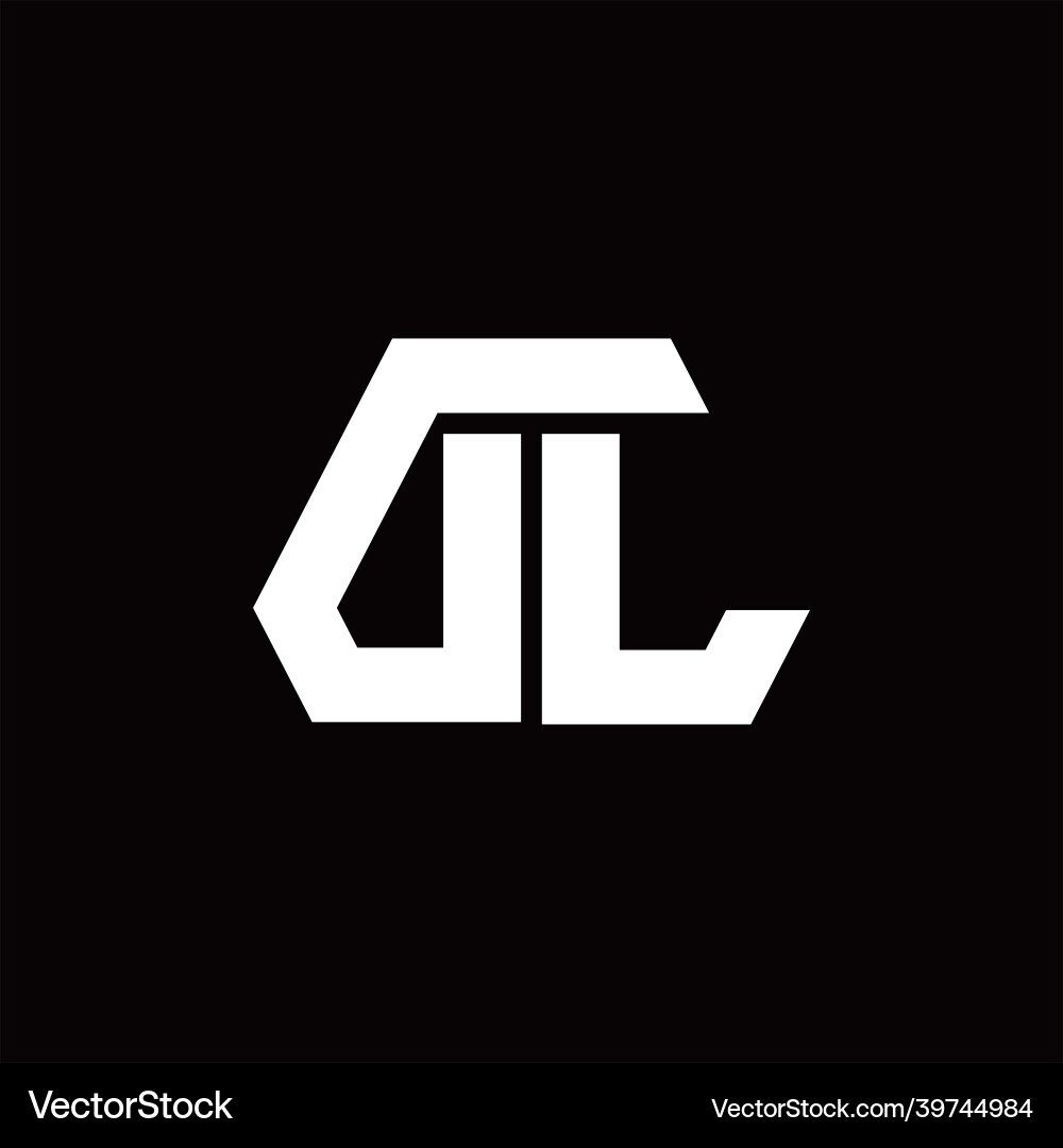 Dl logo monogram with octagon shape style design Dl logo monogram with octagon shape style design vector image