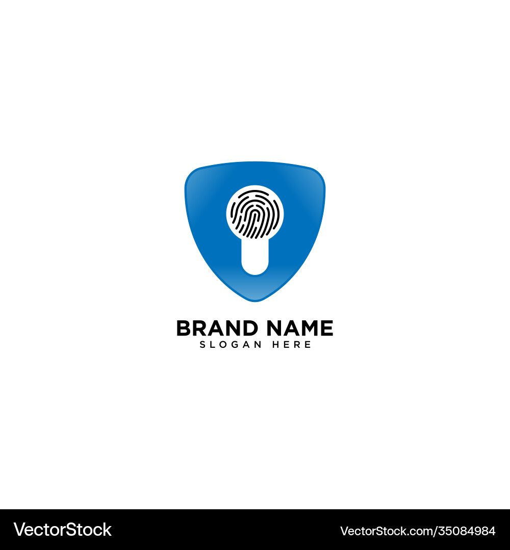 Fingerprint loop icon with shield and lock data Fingerprint loop icon with shield and lock data vector image