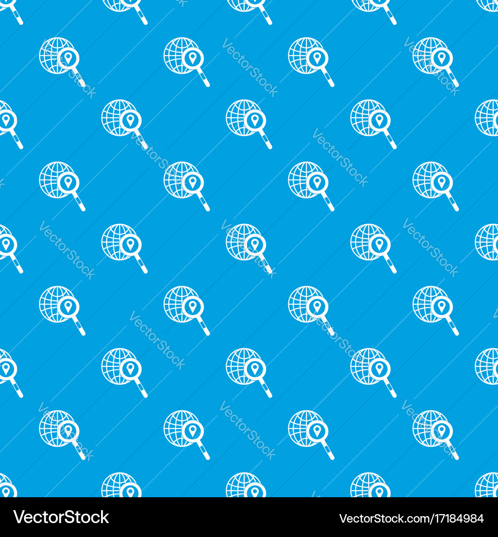 Globe map pointer and magnifying glass vector image