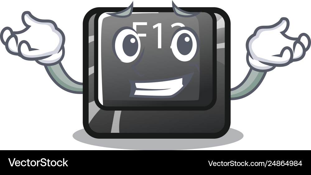 Grinning button f12 isolated in character Grinning button f12 isolated in character vector image
