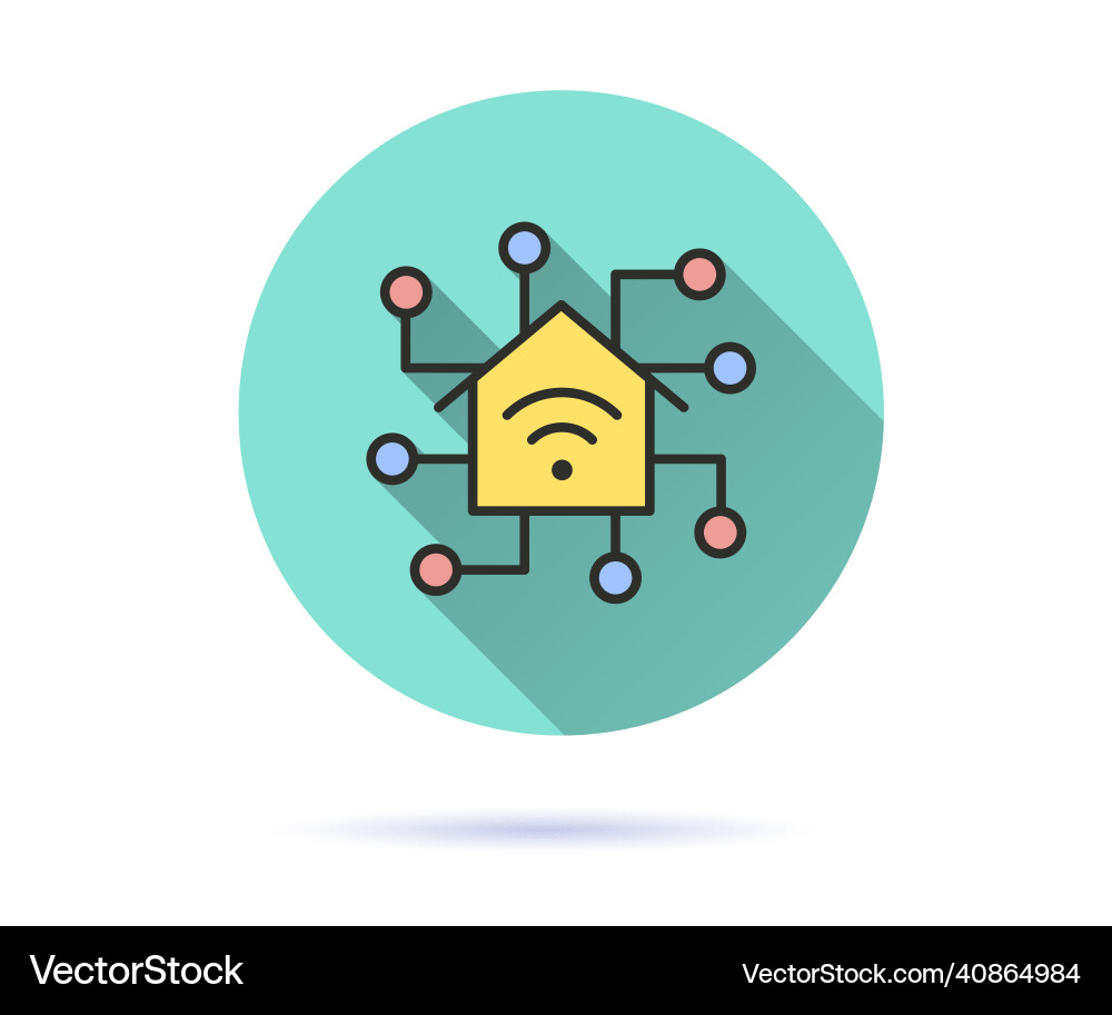 Iot icon with long shadow for graphic and web Vector Image