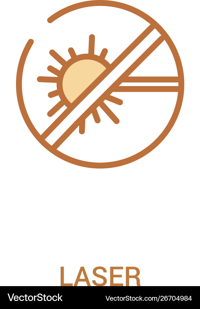 Laser concept 2 colored icon simple line element Vector Image