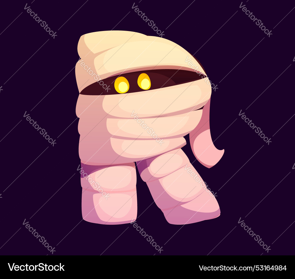 Letter r halloween font funny wrapped mummy Letter r halloween font funny wrapped mummy vector image