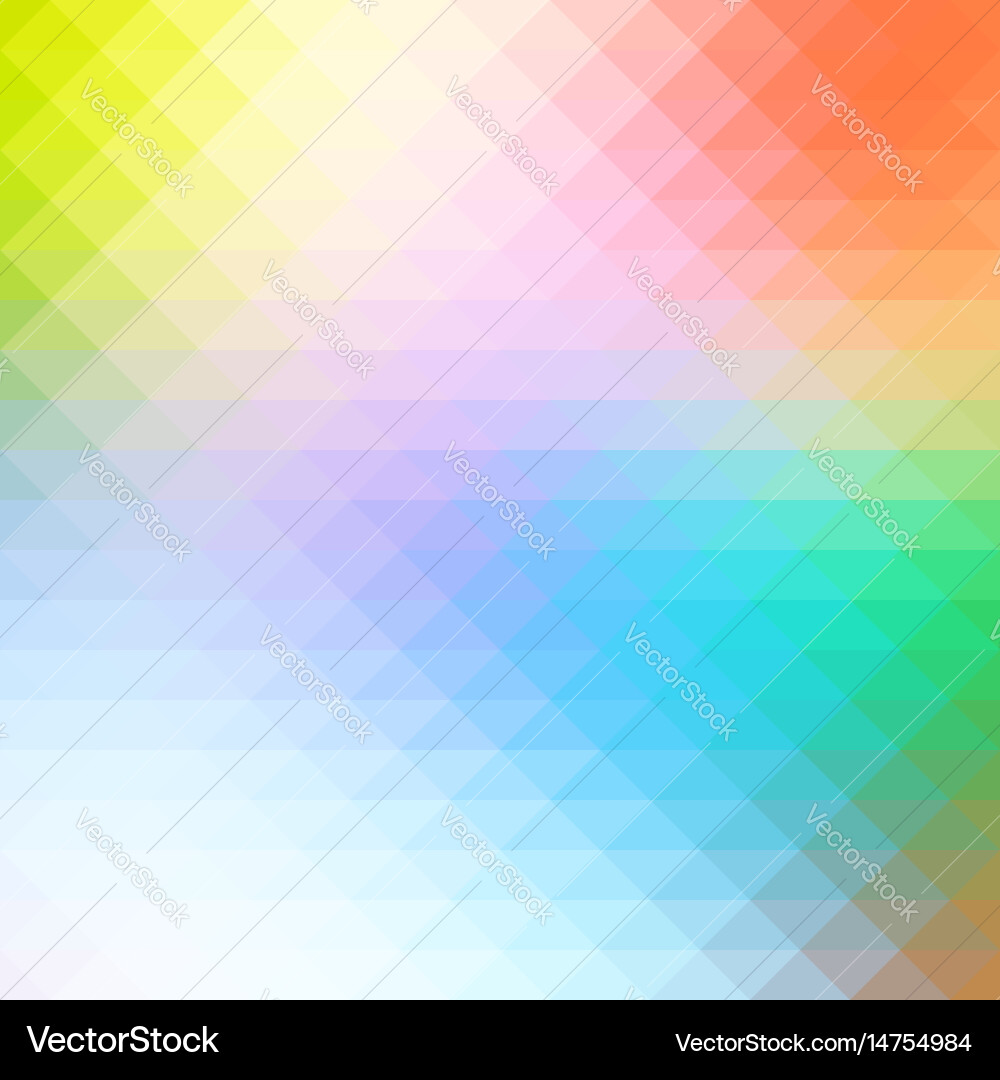 Rainbow colors rows of triangles background square Vector Image