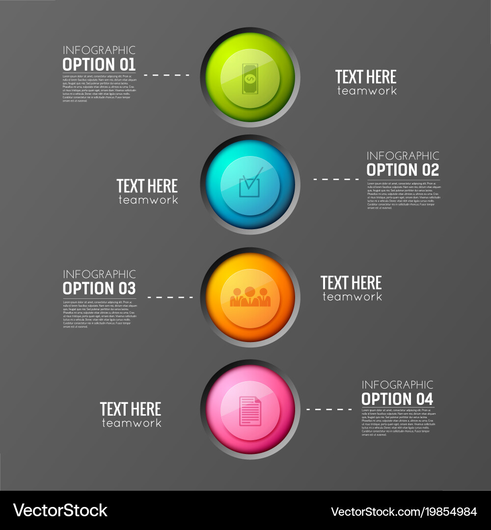 Round buttons teamwork background Vector Image