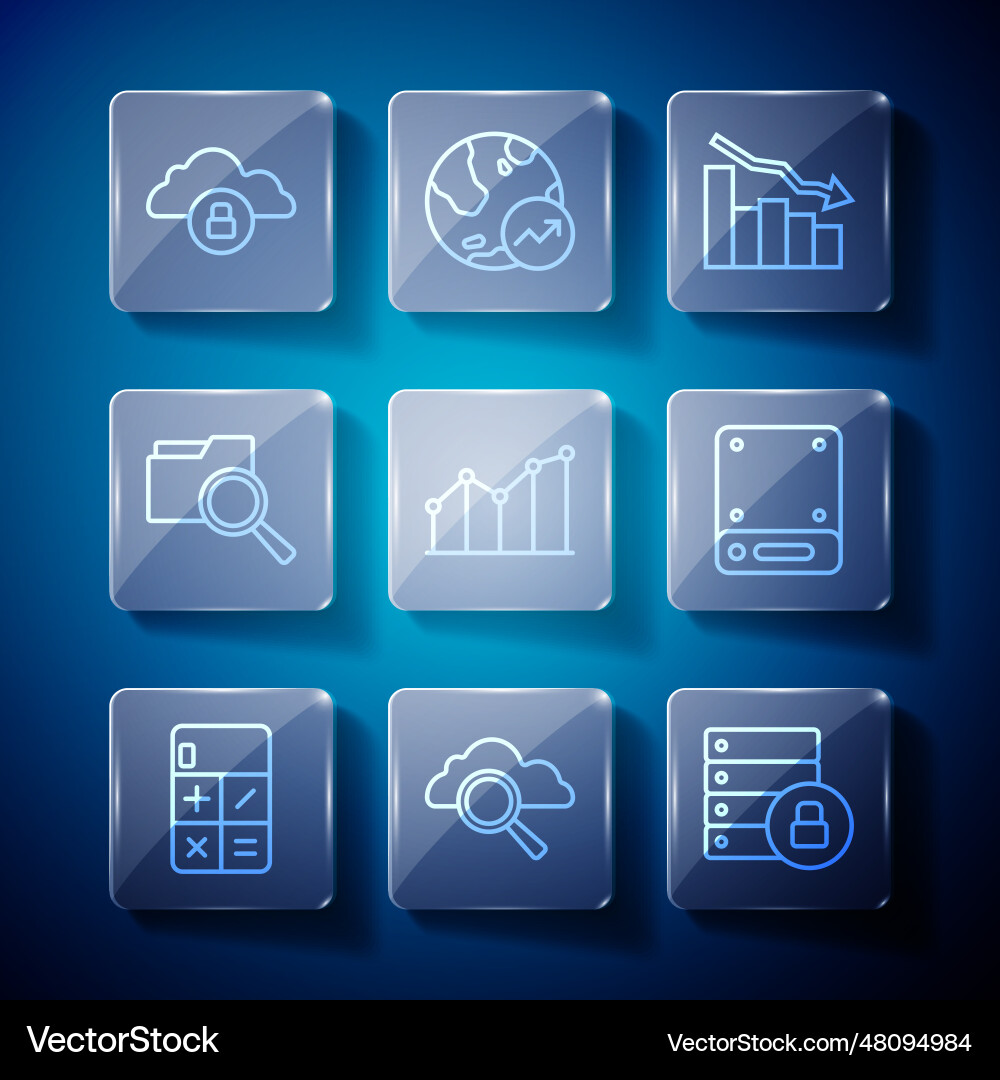 Set line calculator search cloud computing server Set line calculator search cloud computing server vector image