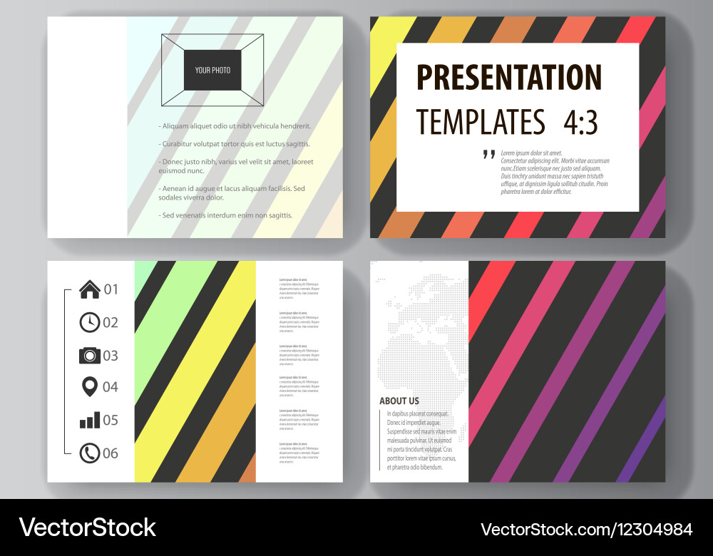 Set of business templates for presentation slides Vector Image