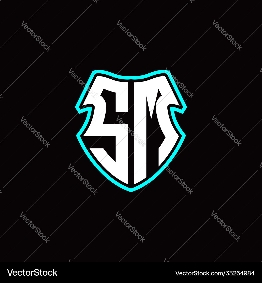 Sm initial logo design with a shield shape Sm initial logo design with a shield shape vector image