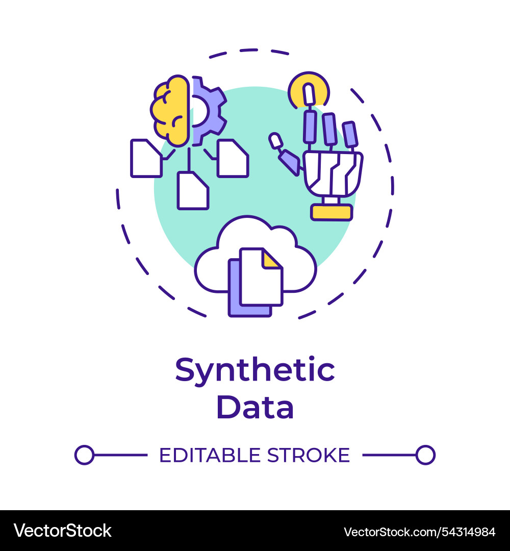 Synthetic data multi color concept icon Synthetic data multi color concept icon vector image