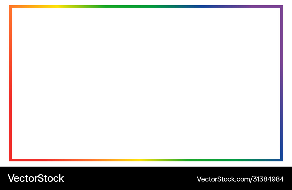 Thin color empty frame isolated on white Vector Image