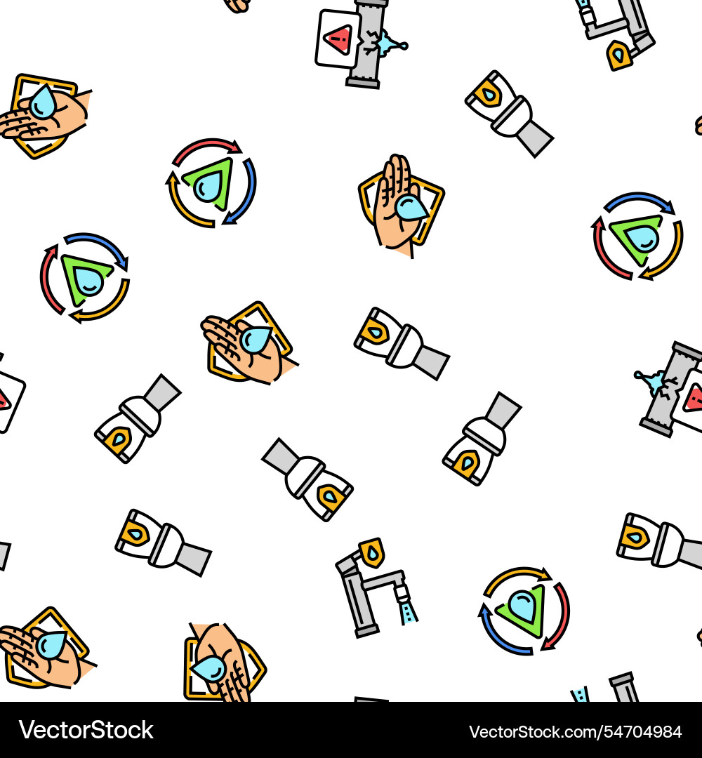 Water saving world drop planet seamless pattern Vector Image