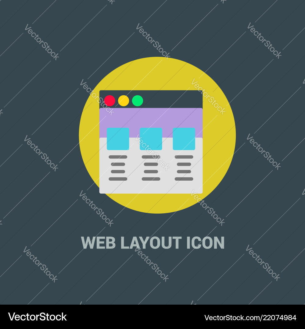 Web layout icon with creative design Vector Image