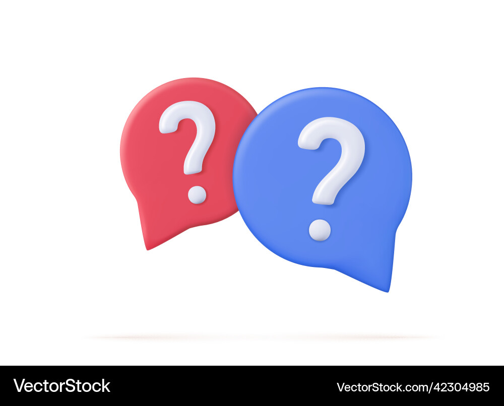 3d speech bubble with question mark 3d speech bubble with question mark vector image