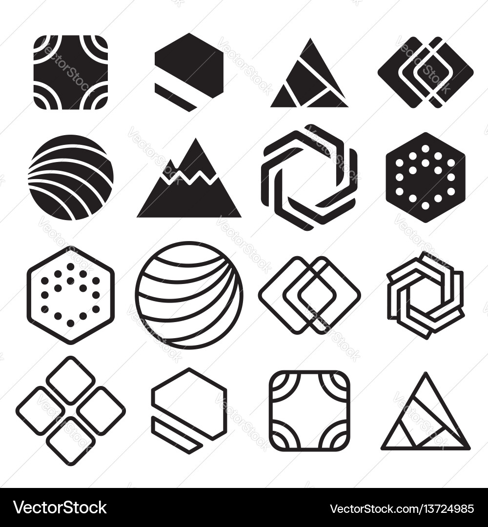Abstract Geometric Shape Collection Vector Image