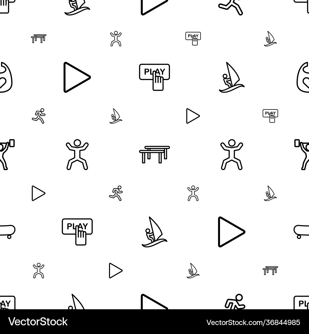 Active icons pattern seamless white background Vector Image