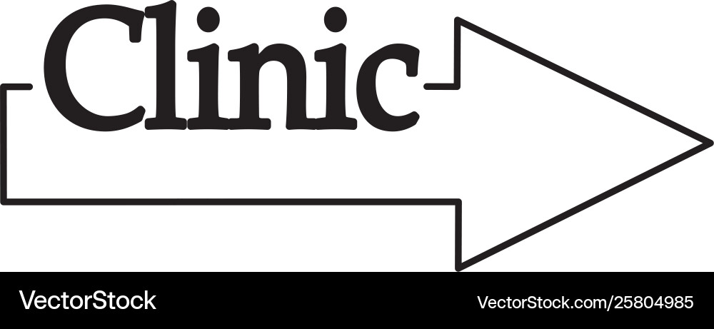 Clinic icon arrow pointer line vector image