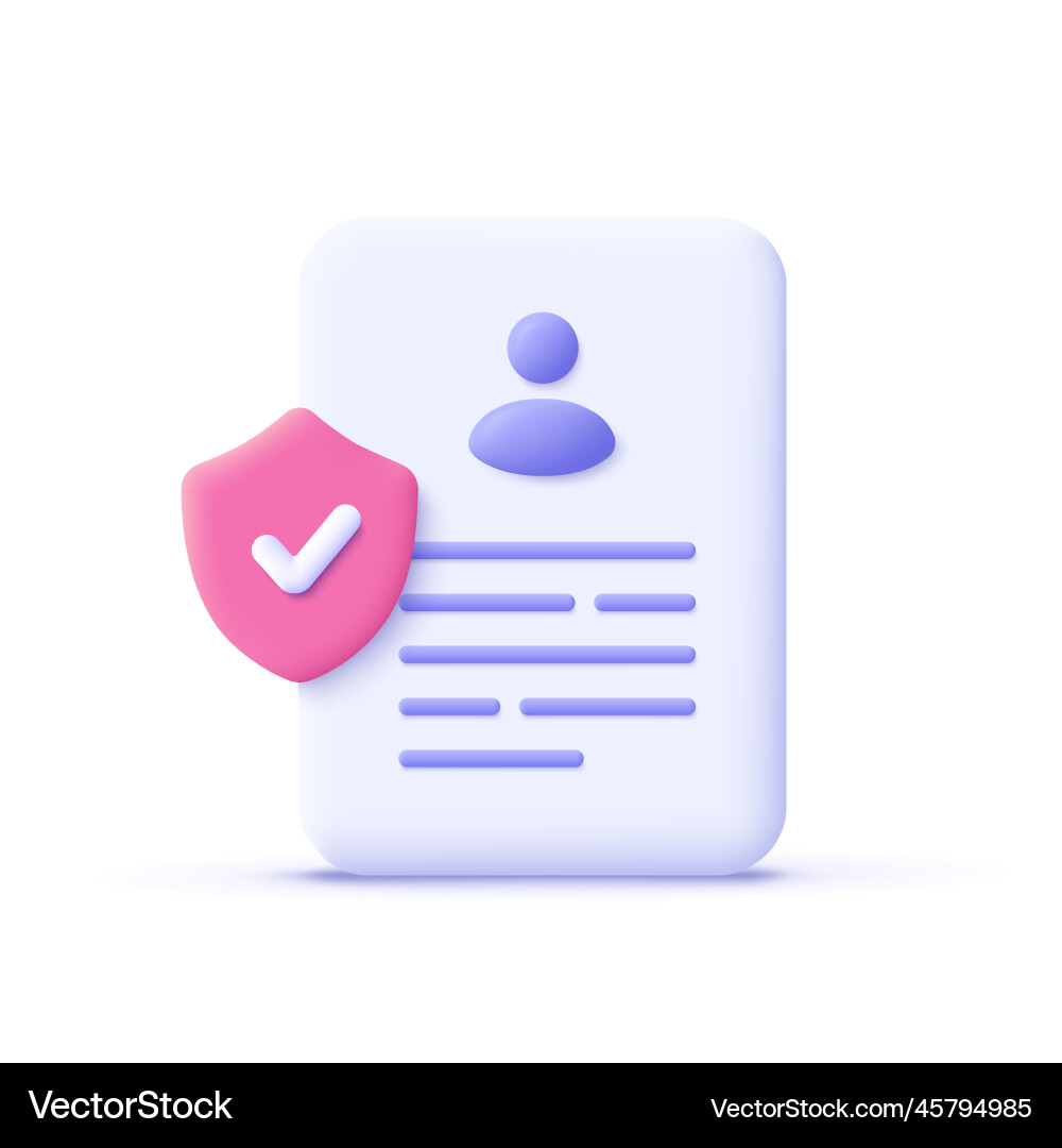 Document with Shield and Checkmark vector image