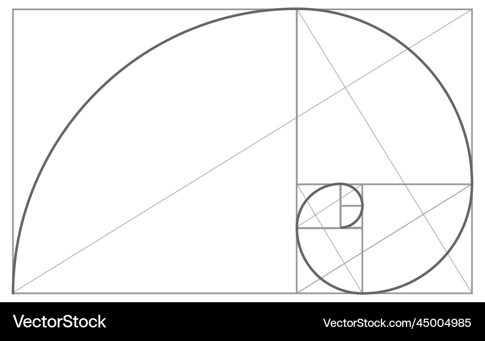 Golden Ratio Background - Fibonacci Sequence vector image