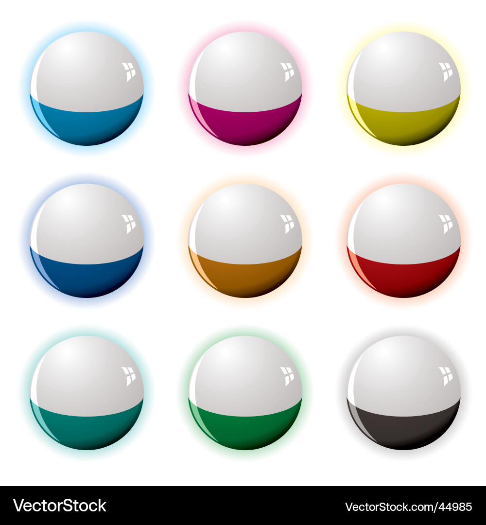 Nine Colorful Spheres Vector Image
