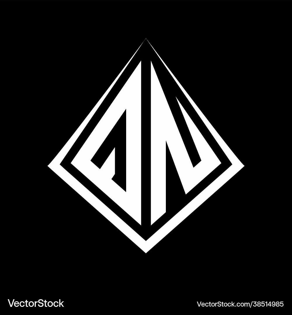Qn logo letters monogram with prisma shape design Qn logo letters monogram with prisma shape design Vector Image