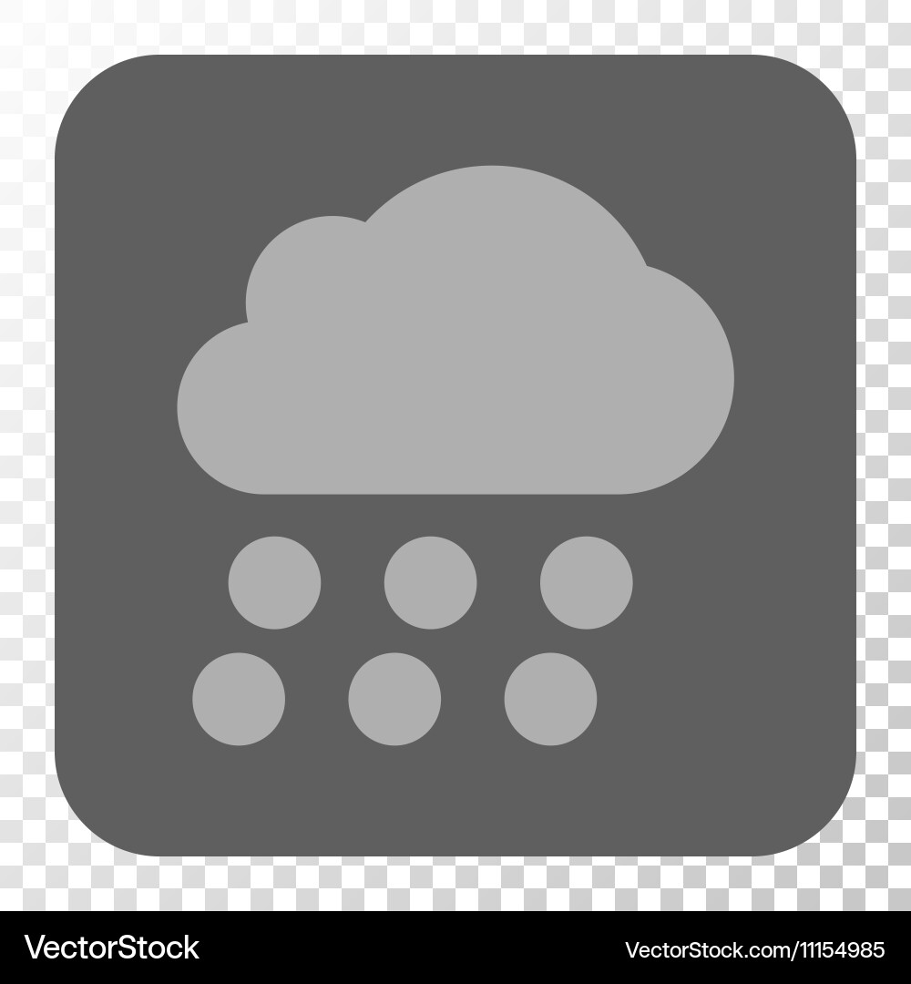 Rain cloud rounded square button vector image