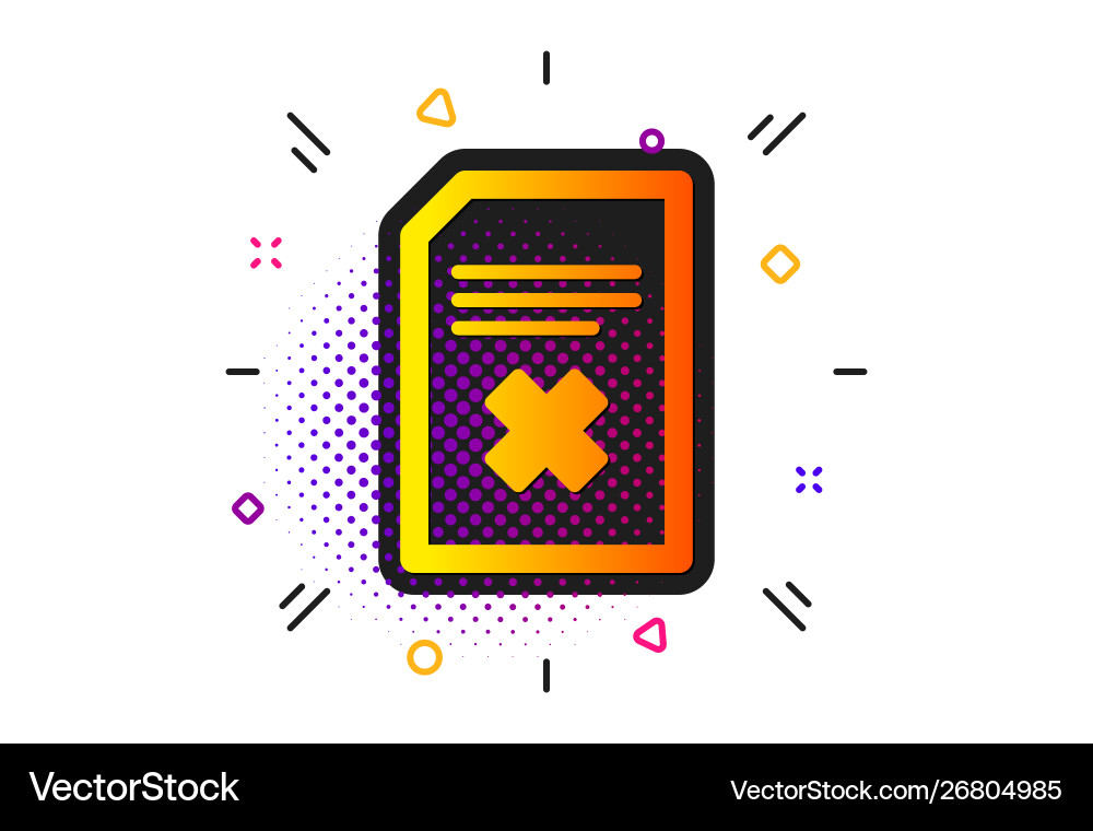 Remove document icon delete file sign Vector Image