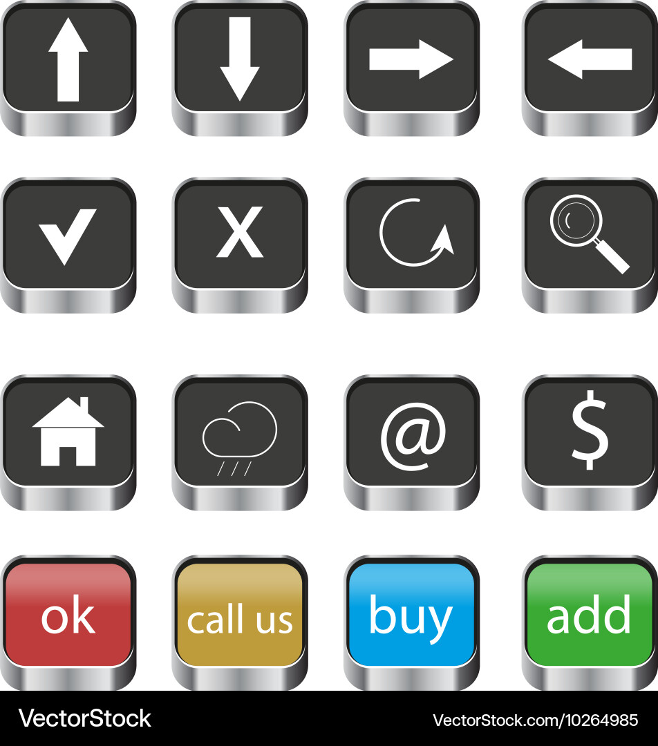 Set of web navigation buttons icons vector image