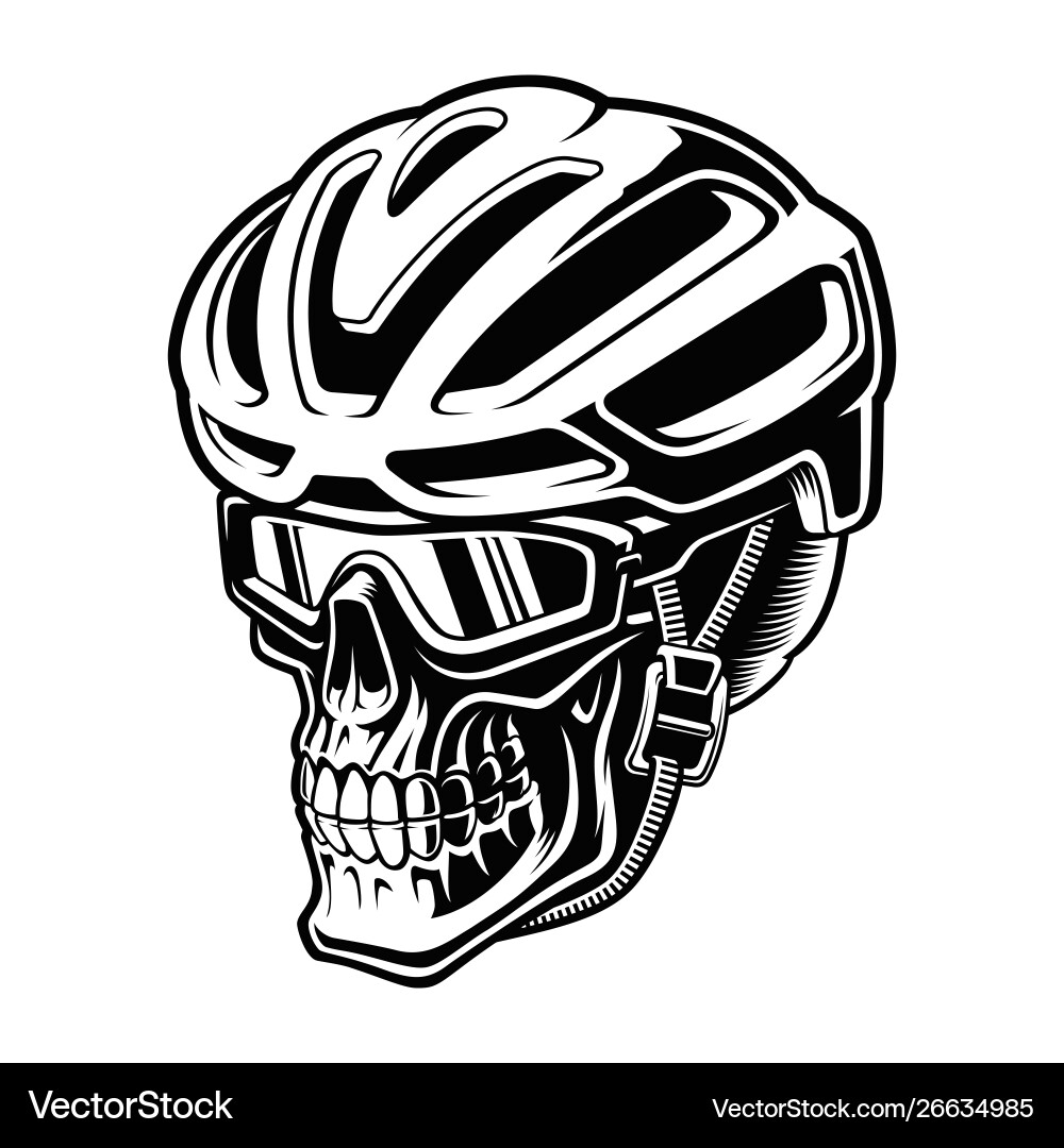 Skull Cyclist Helmet Vector Image