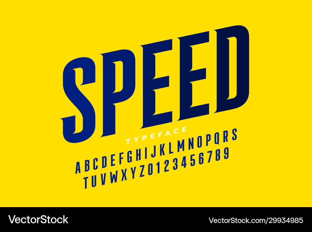 Speed style font Vector Image