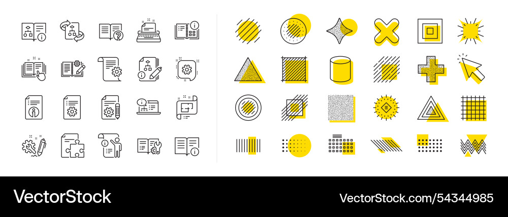 Technical documentation line icons set Technical documentation line icons set vector image