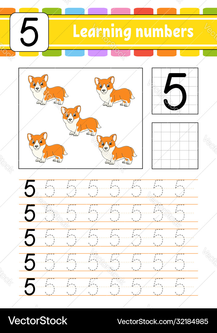 Trace and write handwriting practice learning Trace and write handwriting practice learning vector image