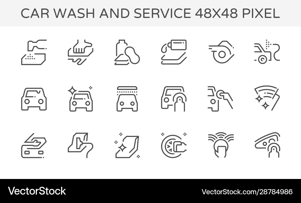 Car Wash Service Icon Set Vector Image