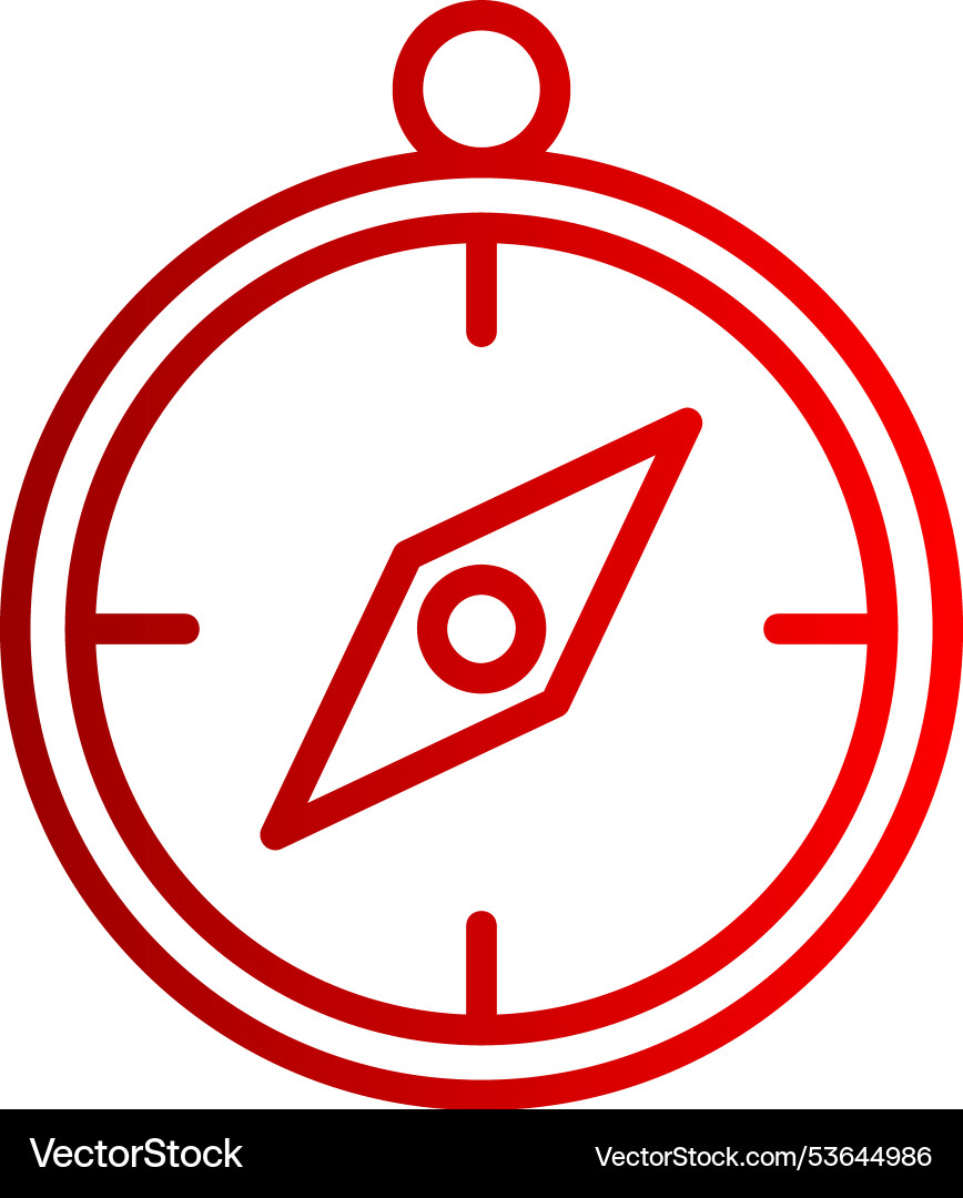 Compass line gradient icon Vector Image