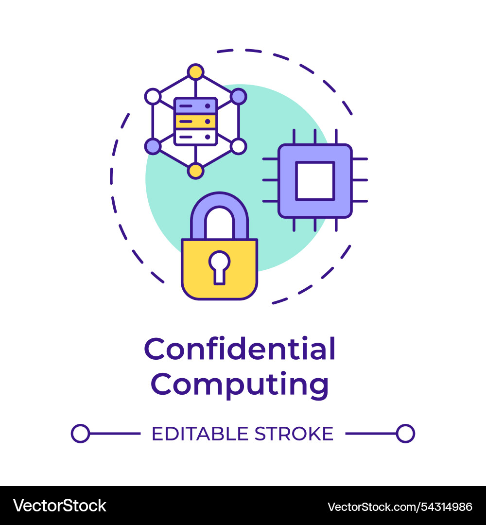 Confidential computing multi color concept icon Confidential computing multi color concept icon vector image