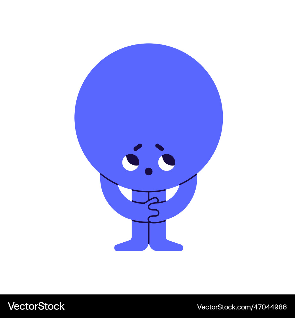 Cute circle character ashamed guilty embarrassed Cute circle character ashamed guilty embarrassed vector image