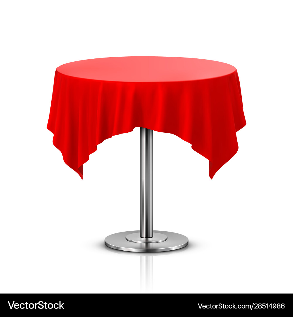 Empty round table with tablecloth isolated vector image