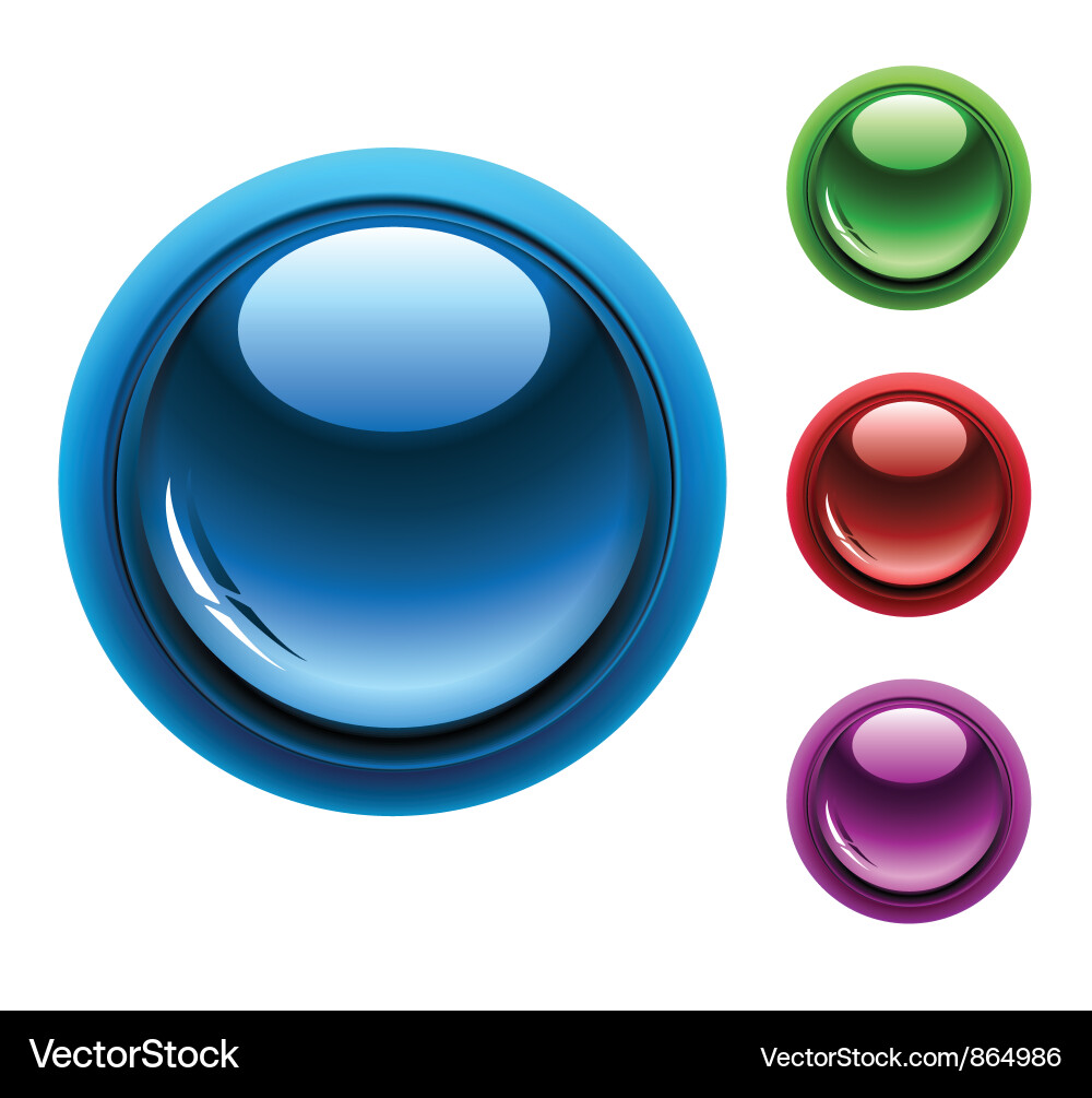 Glossy buttons set vector image