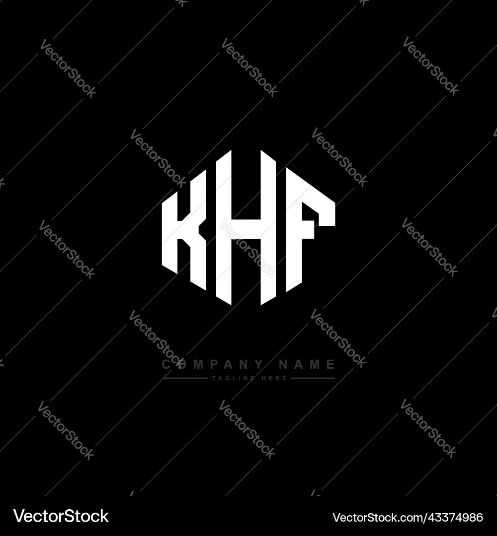 Khf letter logo design with polygon shape Vector Image