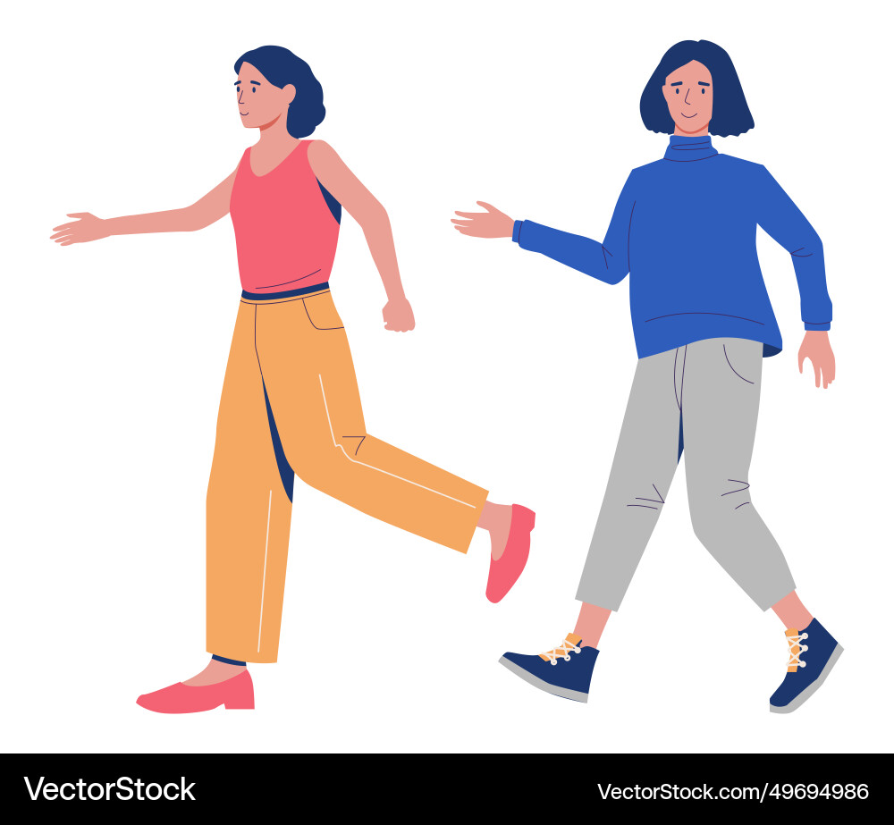 Kreative Frauen glücklich Mädchen gehen Freizeit Sommer Kreative Frauen glücklich Mädchen gehen Freizeit Sommer vektorbild