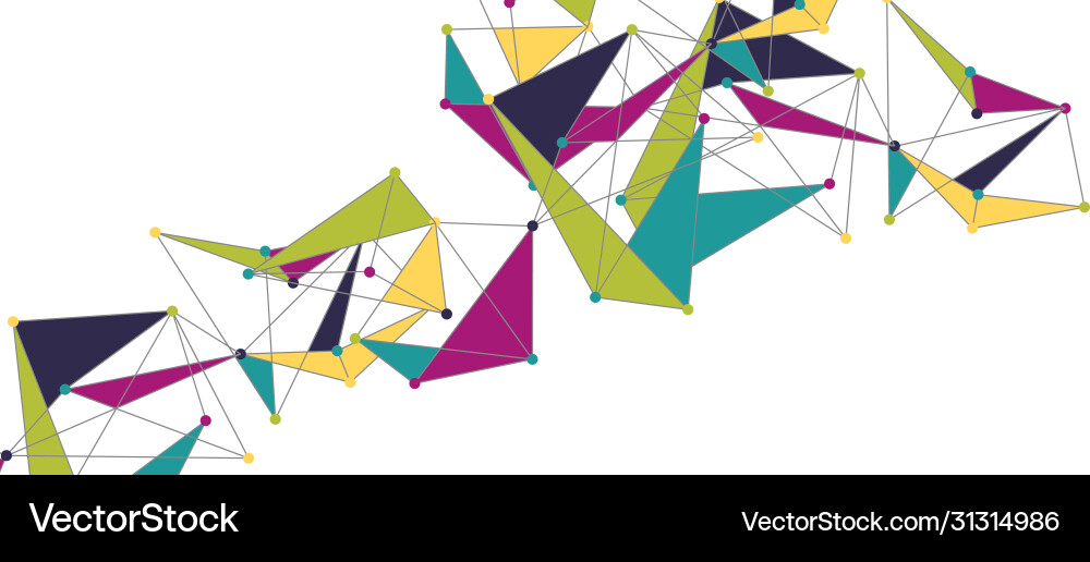 Line points connections triangular technology Vector Image