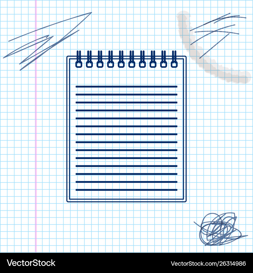 Notebook line sketch icon isolated on white Notebook line sketch icon isolated on white Vector Image