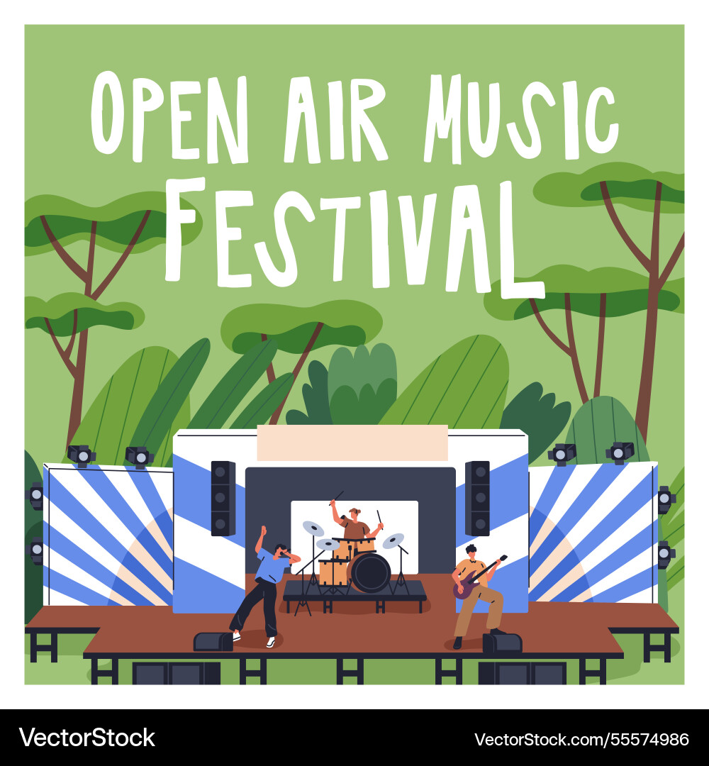 Outdoor Music Festival Card Vector Image