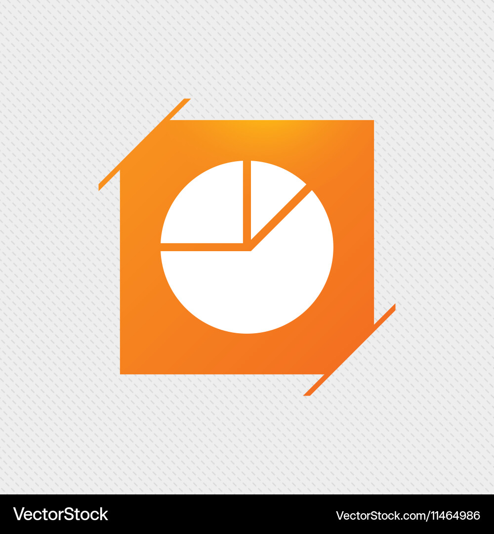 Pie chart graph sign icon diagram button Vector Image