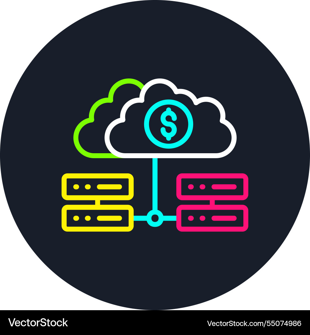 Server line multi color icon Vector Image