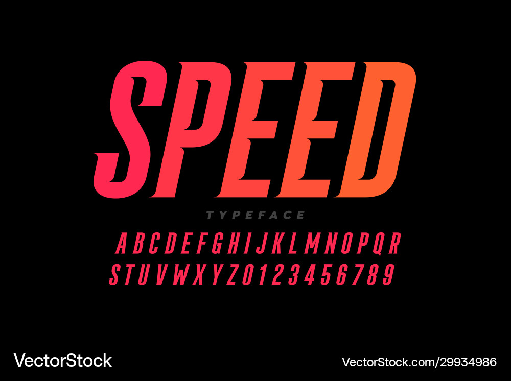 Speed style font Speed style font vector image