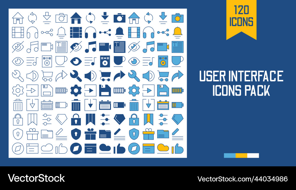 User interface icons pack vector image
