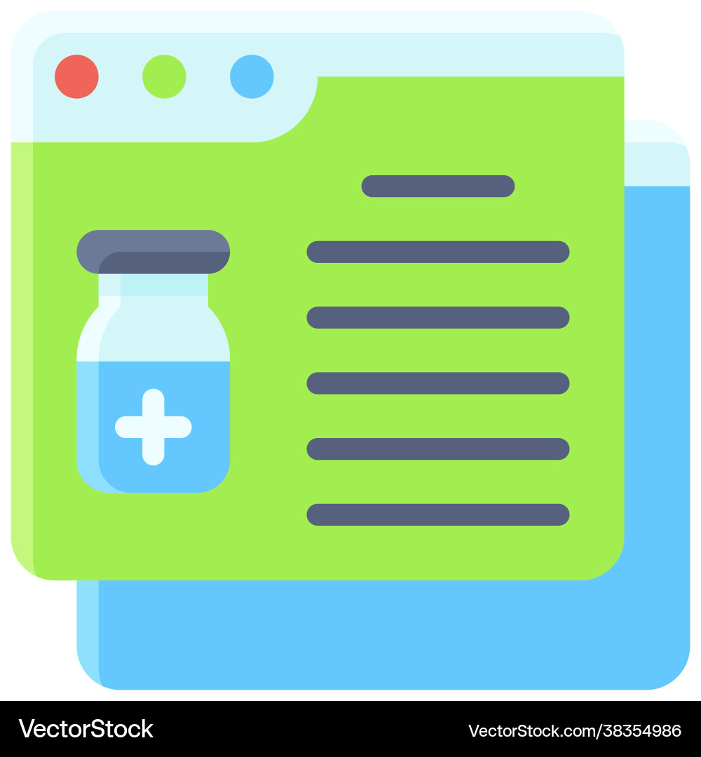 Vaccine data on application icon vector image