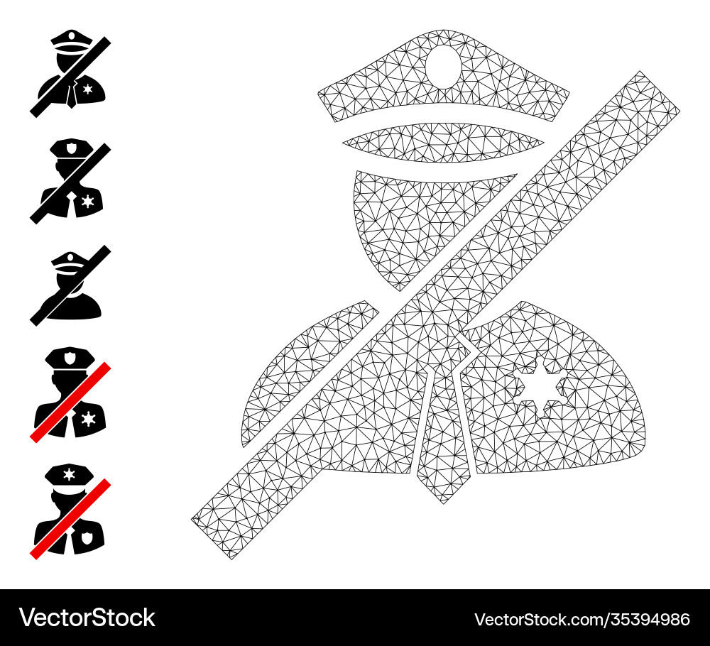Web net frorbidden police man icon with simple Vector Image