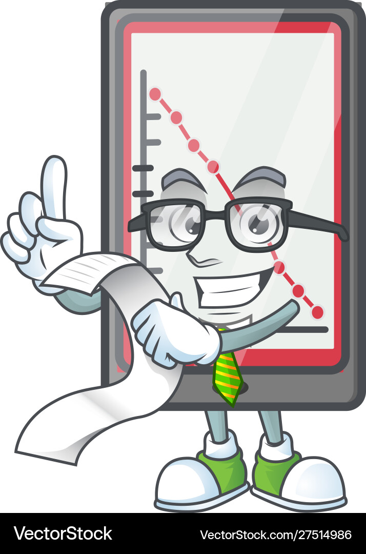 With menu down chart vertical tablet for report With menu down chart vertical tablet for report Vector Image